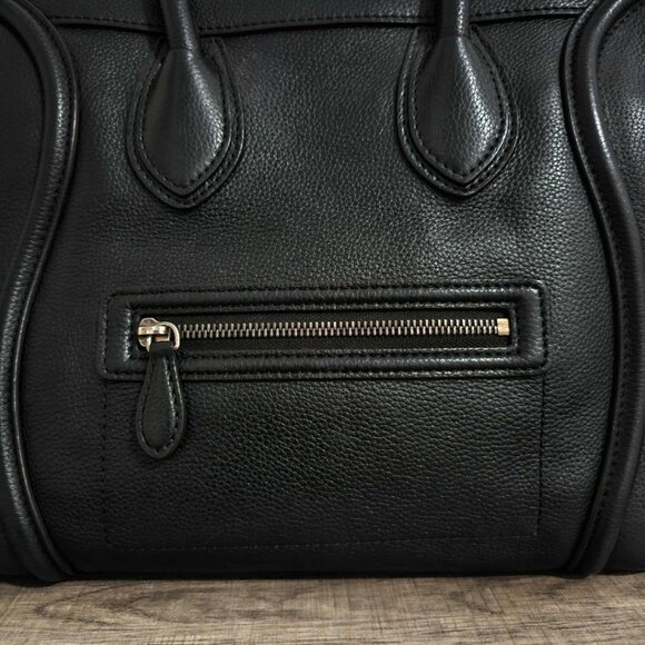 Celine Black Leather Luggage Mini Tote Handbag - Picture 5 of 11